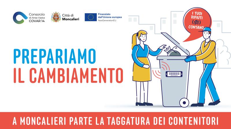 Taggatura cassonetti Comune di Moncalieri